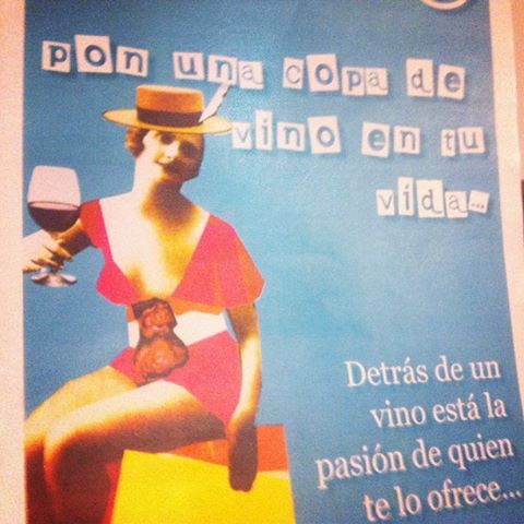 Cartel 'Pon una copa de vino en tu vida'